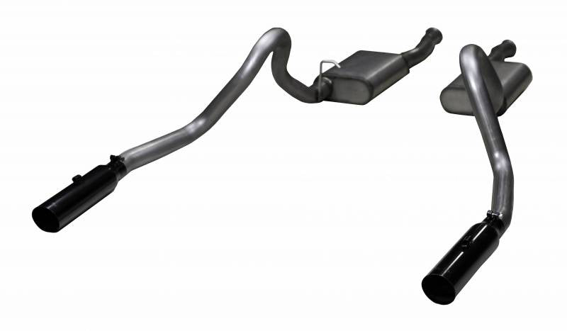 Pypes Performance Exhaust SFM27VB Cat Back Exhaust System 99-04 Mustang GT Split Rear Dual Exit 2.5 in Intermediate And Tail Pipe Hardware/Violator Muffler/3.5 in Black Tips Incl Natural Finish 409 Stainless Steel Pypes Exhaust - Truck Part Superstore