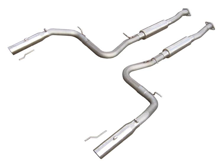 Pypes Performance Exhaust SFM28V Cat Back Exhaust System 99-04 Mustang GT Split Rear Dual Exit 2.5 in Intermediate And Tail Pipe Hardware/Violator Mufflers/3.5 in Polished Tips Incl Natural Finish 409 Stainless Steel Pypes Exhaust - Truck Part Superstore