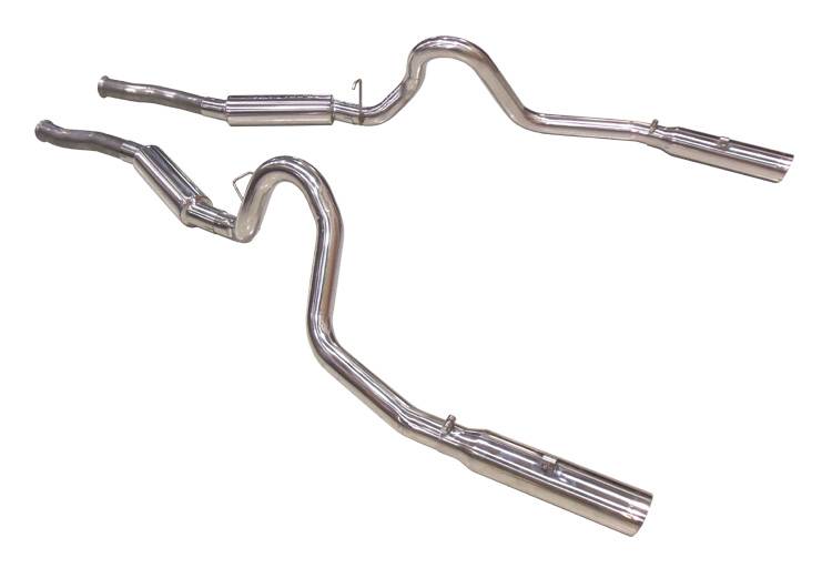 Pypes Performance Exhaust SFM29V Cat Back Exhaust System 79-04 Mustang Split Rear Dual Exit 2.5 in Intermediate And Tail Pipe Hardware/Violator Muffler/3.5 in Polished Tips Incl Natural Finish 409 Stainless Steel Pypes Exhaust - Truck Part Superstore
