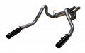 Pypes Performance Exhaust SFM29VB Cat Back Exhaust System 79-04 Mustang Split Rear Dual Exit 2.5 in Intermediate And Tail Pipe Hardware/M80 Muffler/3.5 in Black Tips Inc Natural Finish 409 Stainless Steel Pypes Exhaust - Truck Part Superstore