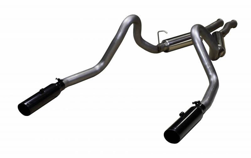 Pypes Performance Exhaust SFM29VB Cat Back Exhaust System 79-04 Mustang Split Rear Dual Exit 2.5 in Intermediate And Tail Pipe Hardware/M80 Muffler/3.5 in Black Tips Inc Natural Finish 409 Stainless Steel Pypes Exhaust - Truck Part Superstore