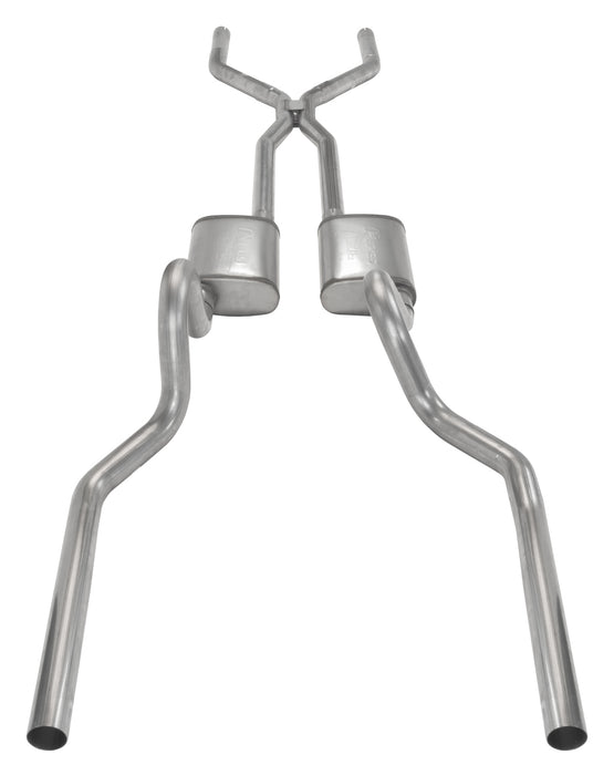 Pypes Performance Exhaust SFM43S Crossmember Back w/H-Pipe Exhaust System 65-70 Mustang Split Rear Dual Exit 2.5 in Intermediate And Tail Pipe Street Pro Mufflers/Hardware Incl Tip Not Incl Pypes Exhaust - Truck Part Superstore