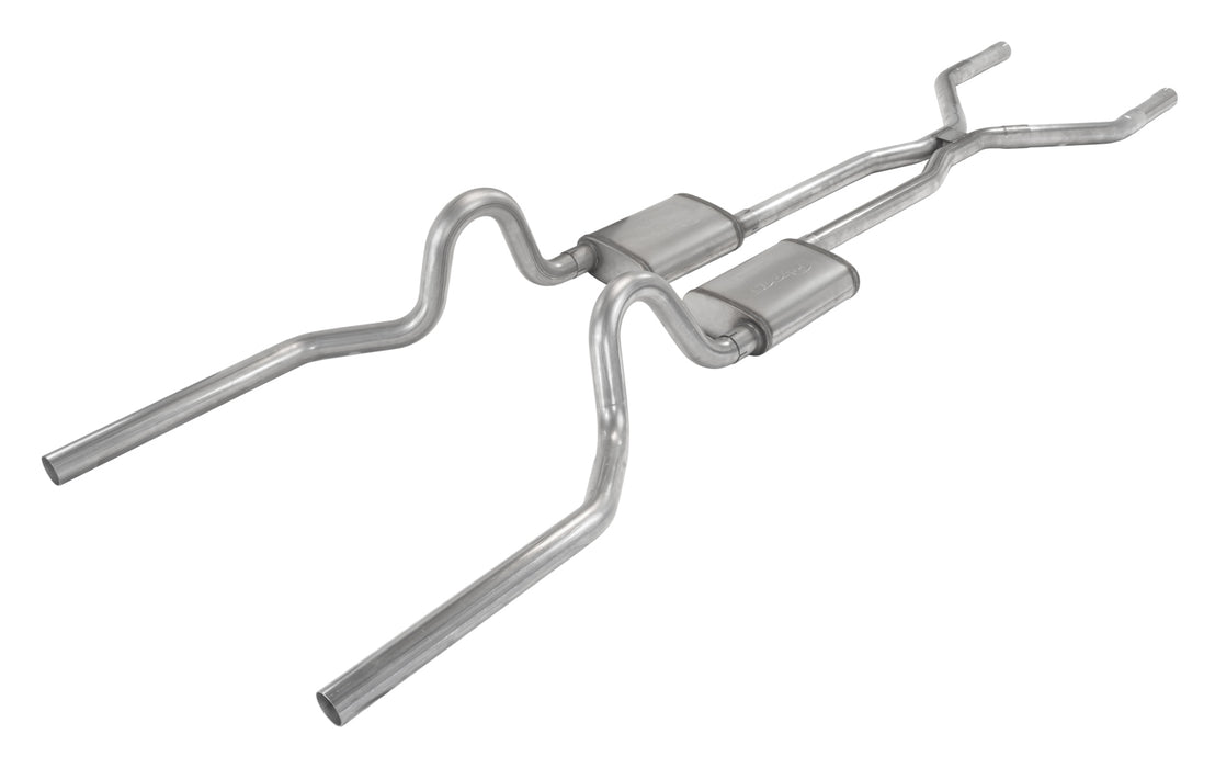 Pypes Performance Exhaust SFM44R Crossmember Back w/H-Pipe Exhaust System 71-73 Mustang Split Rear Dual Exit 2.5 in Intermediate And Tail Pipe Race Pro Muffler/Hardware Incl Tip Not Incl Pypes Exhaust - Truck Part Superstore