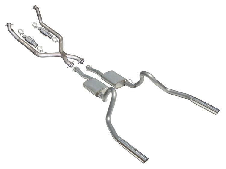 Pypes Performance Exhaust SFM56B Cat Back Exhaust System 98-04 Mustang V6 Split Rear Dual Exit 2.5 in Intermediate Pipe And Tailpipe Street Pro Muffler/Hardware/3 in Black Tips Incl Natural 409 Stainless Steel Pypes Exhaust - Truck Part Superstore