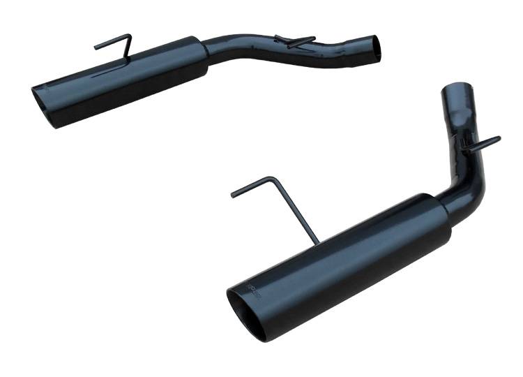 Pypes Performance Exhaust SFM60MSB Pype Bomb Series Axle Back Exhaust System 05-10 Mustang GT and Shelby Split Rear Dual Exit Incl Axle back Pipe 4 in Black Tips Hardware Black Finish 304 Stainless Steel Pypes Exhaust - Truck Part Superstore