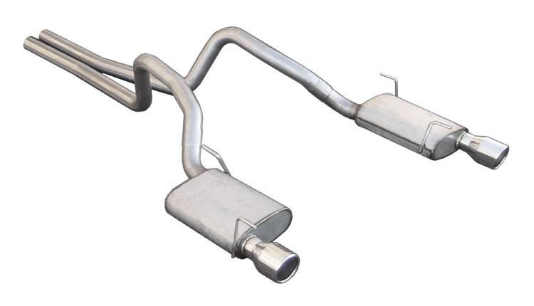 Pypes Performance Exhaust SFM62V Cat Back Exhaust System 05-10 Mustang V8 Split Rear Dual Exit 2.5 in Intermediate Pipe And Tailpipe Violator Muffler/Hardware/4 in Polished Tips Incl Natural 409 Stainless Steel Pypes Exhaust - Truck Part Superstore