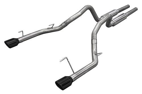 Pypes Performance Exhaust SFM66BLK Cat Back Mid Muffler Exhaust System 05-10 Mustang GT Split Rear Dual Exit 2.5 in Intermediate And Tail Pipe M80 Mufflers/Hardware/4 in Black Tips Incl Black Finish 409 Stainless Steel Pypes Exhaust - Truck Part Superstore
