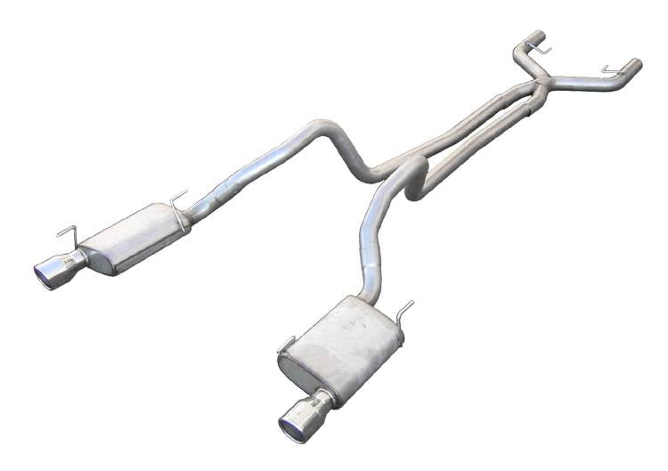 Pypes Performance Exhaust SFM68 Cat Back Exhaust System 05-10 Mustang V6 Split Rear Dual Exit 2.5 in True Dual After-Cat X/Mid Pipes/Hardware/Violator Muffler/4 in Polished Tips InclPypes Exhaust - Truck Part Superstore