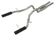 Pypes Performance Exhaust SFM76MB Cat Back Super System Exhaust System 11-14 Mustang GT Split Rear Dual Exit 2.5 in M80 Mufflers/Hardware/4 in Black Tips Incl Natural Finish 409 Stainless Steel Pypes Exhaust - Truck Part Superstore