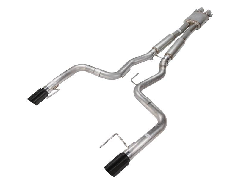 Pypes Performance Exhaust SFM80MHB Cat Back Exhaust System 15-17 Mustang GT Split Rear Dual Exit 4 in Black Tips Hardware Included H-Box Muffler Natural 409 Stainless Finish Pypes Exhaust - Truck Part Superstore