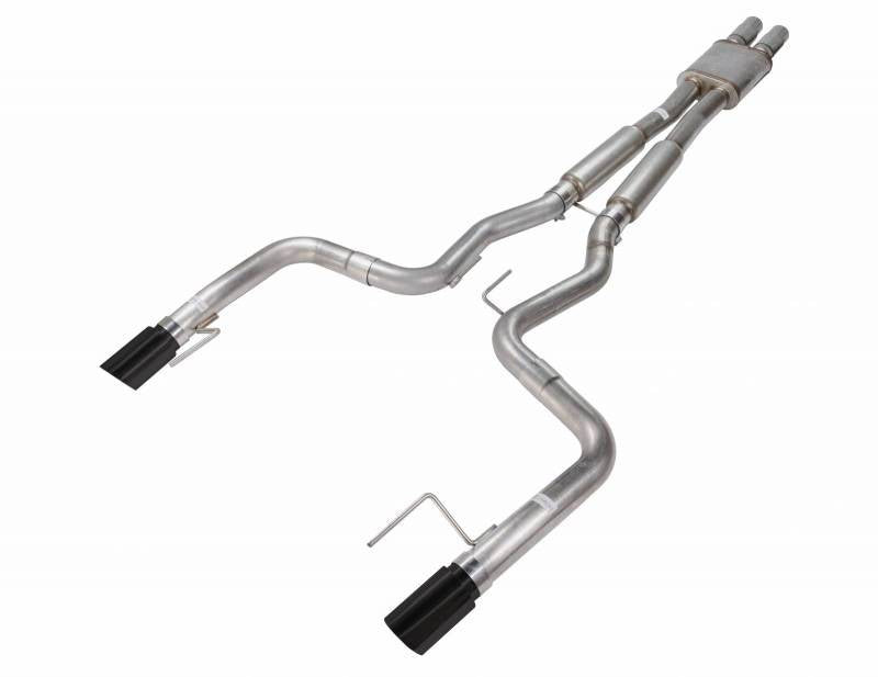 Pypes Performance Exhaust SFM83MHB Cat Back Exhaust System 15-17 Mustang GT 3 in Diameter Split Rear Dual Exit 4 in Black Tips Hardware Included H-Box Muffler Natural 409 Stainless Finish Pypes Exhaust - Truck Part Superstore
