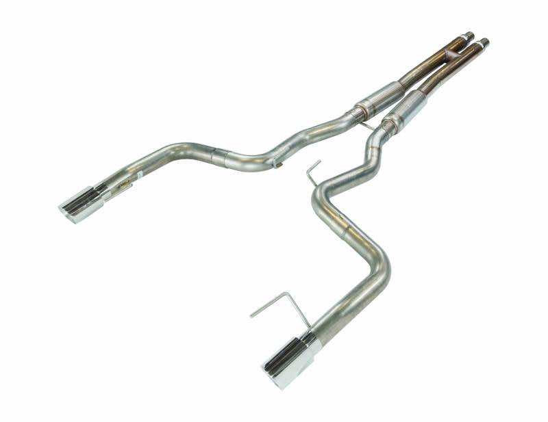 Pypes Performance Exhaust SFM86MH Cat Back Exhaust System 15-17 Mustang GT Split Rear Dual Exit 4 in Polished Tips Hardware Included Mid-muffler H-pipe Natural 409 Stainless Finish Pypes Exhaust - Truck Part Superstore