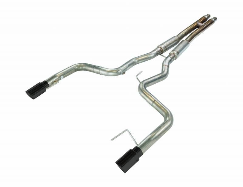 Pypes Performance Exhaust SFM86MHB Cat Back Exhaust System 15-17 Mustang GT Split Rear Dual Exit 4 in Black Tips Hardware Included Mid-muffler H-pipe Natural 409 Stainless Finish Pypes Exhaust - Truck Part Superstore