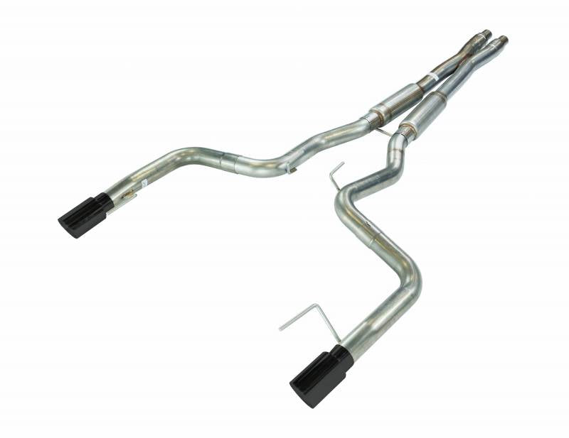 Pypes Performance Exhaust SFM86MXB Cat Back Exhaust System 15-17 Mustang GT Split Rear Dual Exit 4 in Black Tips Hardware Included Mid-muffler X-pipe Natural 409 Stainless Finish Pypes Exhaust - Truck Part Superstore