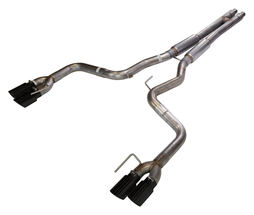 Pypes Performance Exhaust SFM87MHB Cat Back Exhaust System 18-Pres Mustang GT Split Rear Quad Exit 3 in Quad 304 Stainless Steel Black Coated Tips Incl Hardware/Mid Muffler/H-Pipe 409 Stainless Steel Natural Finish Pypes Exhaust - Truck Part Superstore