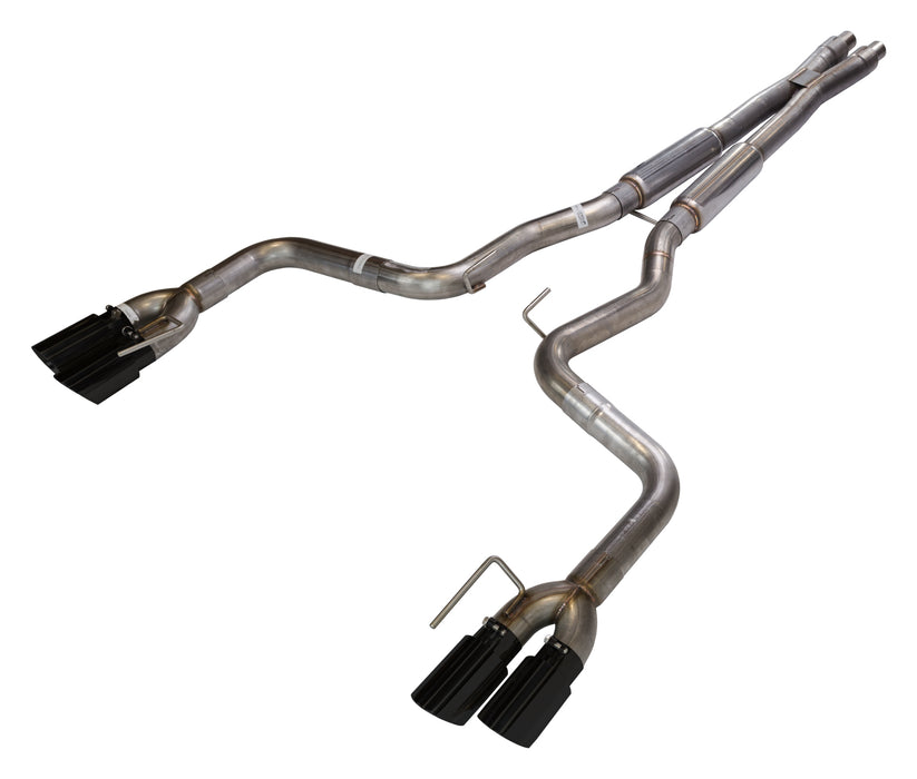 Pypes Performance Exhaust SFM87MXB Cat Back Exhaust System 18-Pres Mustang GT Split Rear Quad Exit 3 in Quad 304 Stainless Steel Black Coated Tips Incl Hardware/Mid Muffler/X Pipe 409 Stainless Steel Natural Finish Pypes Exhaust - Truck Part Superstore