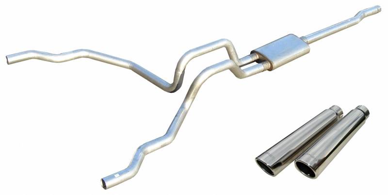 Pypes Performance Exhaust SFT16V Violator Series Cat Back Exhaust System 98-03 Ford F150 Split Rear Dual Exit 3 in Intermediate And 2.5 in Tail Pipe Violator Muffler/Hardware/3.5 in Polished Tips Incl Pypes Exhaust - Truck Part Superstore