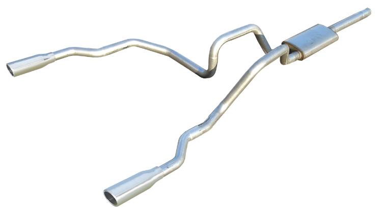Pypes Performance Exhaust SFT19V Violator Series Cat Back Exhaust System 04-08 Ford F150 Split Rear Dual Exit 3 in Intermediate And 2.5 in Tail Pipe Violator Muffler/Hardware/3.5 in Polished Tips Incl Pypes Exhaust - Truck Part Superstore