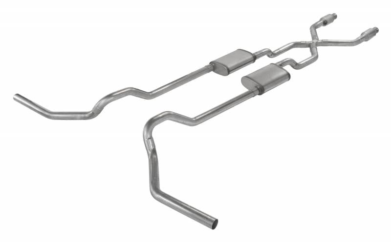 Pypes Performance Exhaust SFT965TE Crossmember Back w/X-Pipe Exhaust System 75-76 Ford Truck Split Rear Dual Exit 2.5 in Intermediate And Tail Pipe Hardware Incl Turbo pro Muffler Incl Tip Not Incl Catalytic Converter Incl Pypes Exhaust - Truck Part Superstore