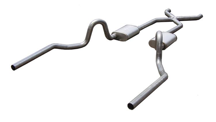 Pypes Performance Exhaust SGA10T Crossmember Back w/X-Pipe Exhaust System 64-72 A-Body Split Rear Dual Exit 2.5 in Intermediate And Tail Pipe Turbo Pro Muffler/Hardware Incl Tip Not Incl Pypes Exhaust - Truck Part Superstore