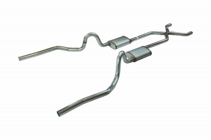 Pypes Performance Exhaust SGA12 Crossmember Back w/X-Pipe Exhaust System 70-71 GTO/68-72 442 Dual Split Rear Valance Exit 2.5 in Intermediate And Tail Pipe Hardware Incl Muffler And Tip Not Incl Pypes Exhaust - Truck Part Superstore