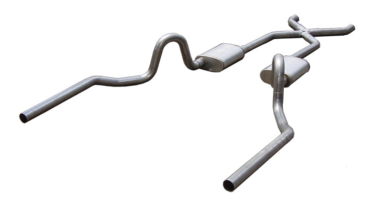 Pypes Performance Exhaust SGA13V Crossmember Back w/X-Pipe Exhaust System 64-74 GM A Body Split Rear Dual Exit 3 in Intermediate Pipe And Tail Pipe Violator Mufflers/Hardware Incl Tip Not Incl Pypes Exhaust - Truck Part Superstore