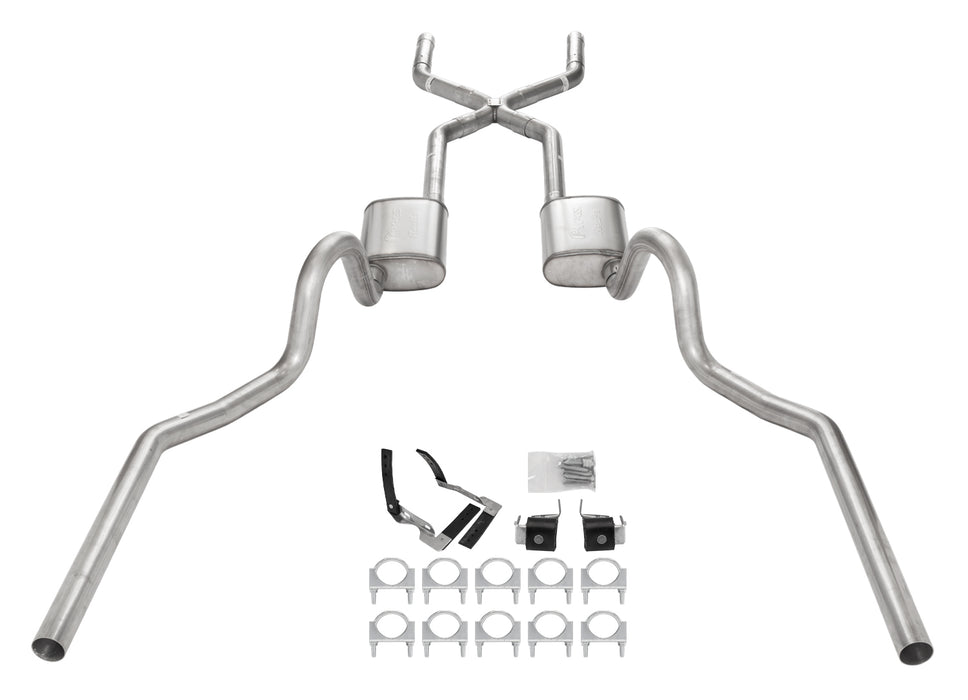 Pypes Performance Exhaust SGA18R 1968-72 Olds 442 Crossmember-Back Valance Exit Xpipe Race Pro Muffler SGA18R - Truck Part Superstore