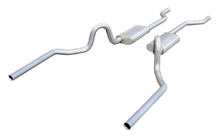 Pypes Performance Exhaust SGA30T Crossmember Back Without X-Pipe Exhaust System 64-72 A-Body Split Rear Dual Exit 2.5 in Intermediate/Tail Pipe Turbo Pro Mufflers/Hardware Incl Tip Not Incl Natural 409 Stainless Steel Pypes Exhaust - Truck Part Superstore
