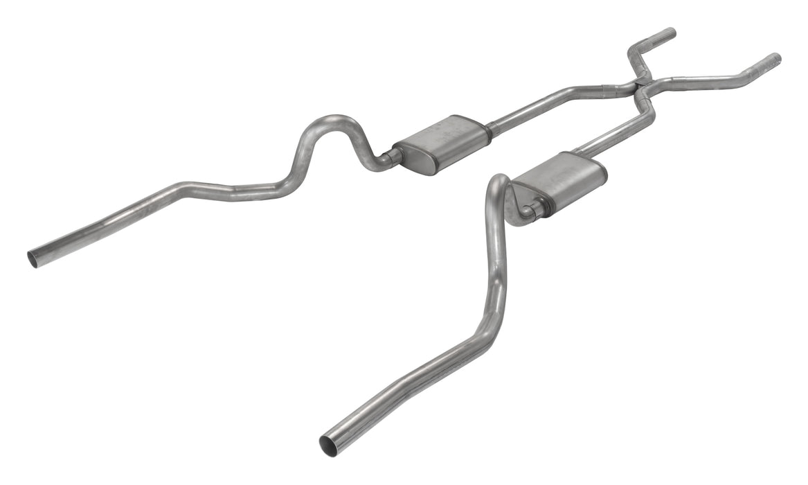 Pypes Performance Exhaust SGA42T30 Crossmember Back w/H-Pipe Exhaust System 70-71 GTO/68-72 442 Dual Split Rear Valance Exit 2.5 in Intermediate And Tail Pipe 18 Inch Turbo Pro Mufflers And Hardware Incl Tip Not Incl Pypes Exhaust - Truck Part Superstore