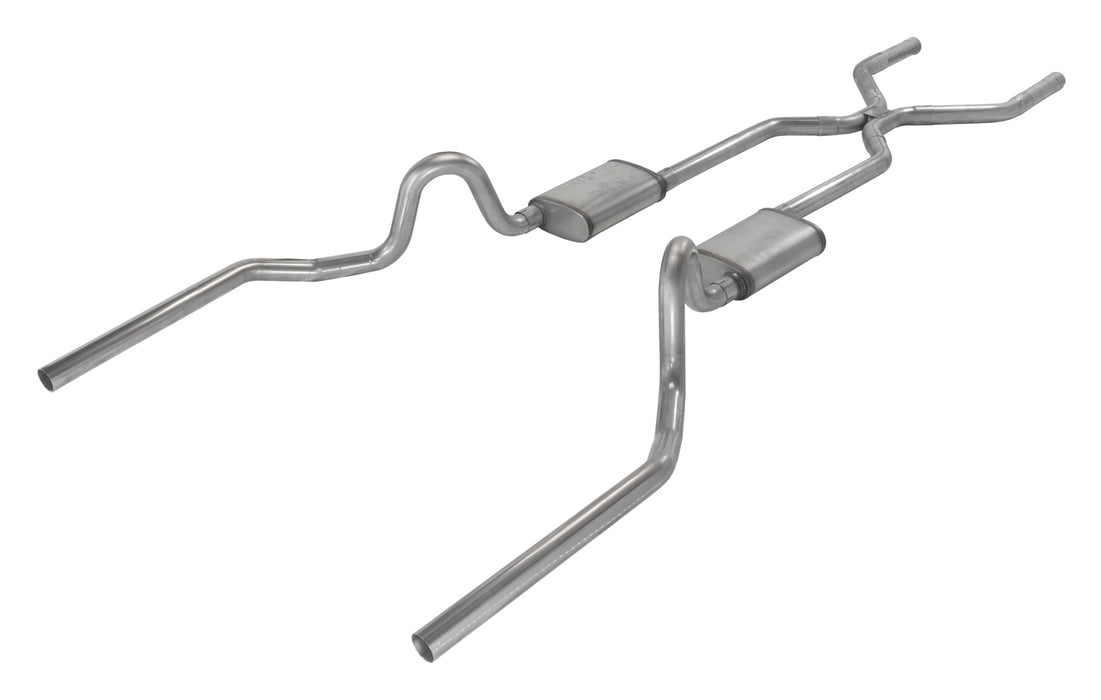 Pypes Performance Exhaust SGA43V Crossmember Back w/H-Pipe Exhaust System 64-74 GM A Body Split Rear Dual Exit 3 in Intermediate Pipe And Tail Pipe Violator Mufflers/Hardware Incl Tip Not Incl Pypes Exhaust - Truck Part Superstore