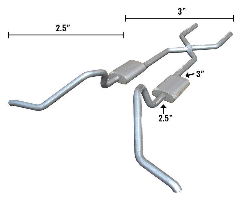 Pypes Performance Exhaust SGB30R Impala Crossmember Exhaust Back Hybrid For 65-70 Impala 3-2.5 Inch W/ X Pipe Race Pro Pypes Exhaust - Truck Part Superstore