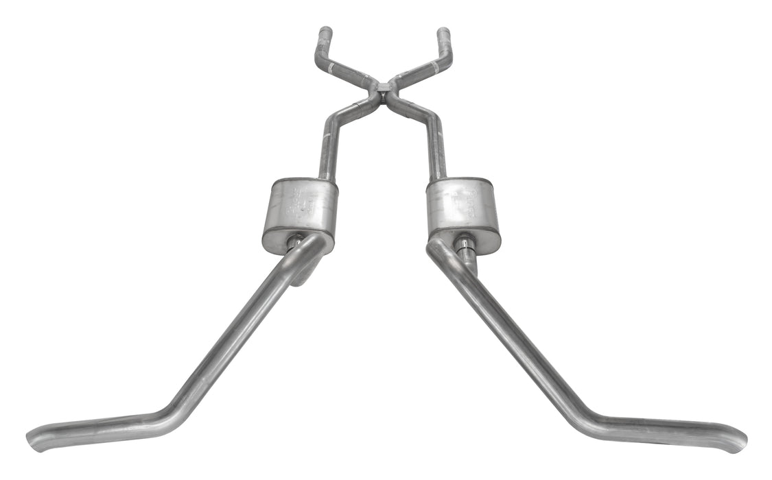 Pypes Performance Exhaust SGB40 Crossmember Back w/H-Pipe Exhaust System 65-70 B-Body Split Side Dual Exit 2.5 in Intermediate And Tail Pipe Hardware Incl Muffler And Tip Not Incl Pypes Exhaust - Truck Part Superstore