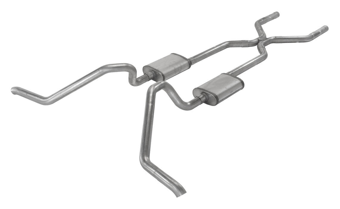 Pypes Performance Exhaust SGB40R Crossmember Back w/H-Pipe Exhaust System 65-70 B-Body Split Side Dual Exit 2.5 in Intermediate And Tail Pipe Race Pro Mufflers/Hardware Incl Tip Not Incl Pypes Exhaust - Truck Part Superstore