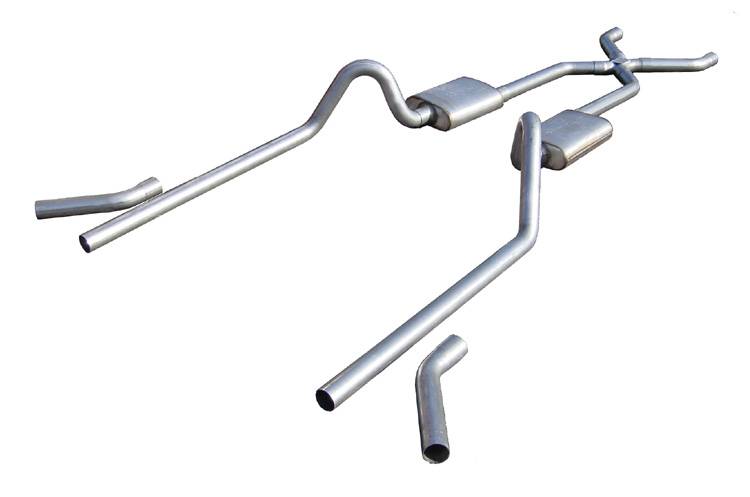 Pypes Performance Exhaust SGC10 Crossmember Back w/X-Pipe Exhaust System 55-57 Tri-Five Chevy Split Rear Dual Exit 2.5 in Intermediate And Tail Pipe Hardware Incl Muffler And Tip Not Incl Pypes Exhaust - Truck Part Superstore