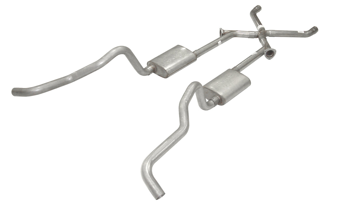 Pypes Performance Exhaust SGC17V Crossmember Back w/X-Pipe Exhaust System 55-57 Tri-Five Chevy Split Rear Dual Exit 2.5 in Intermediate And Tail Pipe Violator Mufflers/Hardware Incl Tip Not Incl 409 Stainless Steel Pypes Exhaust - Truck Part Superstore