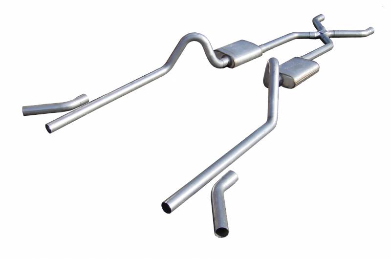 Pypes Performance Exhaust SGC19S Crossmember Back w/X-Pipe Exhaust System 55-57 Split Rear Dual Exit 2.5 in Intermediate And Tail Pipe Street Pro Mufflers/Hardware Incl Tip Not Incl Pypes Exhaust - Truck Part Superstore