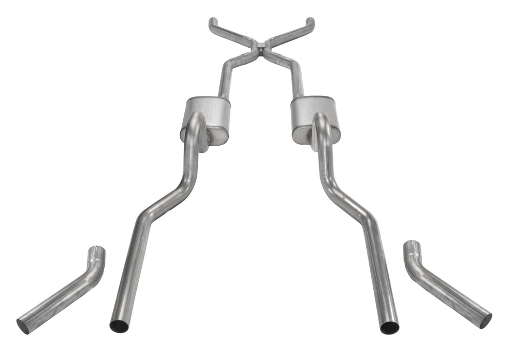 Pypes Performance Exhaust SGC40R Crossmember Back w/H-Pipe Exhaust System 55-57 Tri-Five Chevy Split Rear Dual Exit 2.5 in Intermediate X-Pipe And Tail Pipe Race Pro Muffler/Hardware Incl Tip Not Incl Pypes Exhaust - Truck Part Superstore