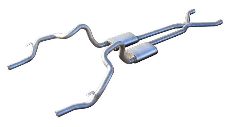 Pypes Performance Exhaust SGF11 Crossmember Back w/X-Pipe Exhaust System 70-74 F-Body Split Rear Dual Exit 2.5 in Intermediate And Tail Pipe Hardware Incl Muffler And Tip Not Incl Pypes Exhaust - Truck Part Superstore