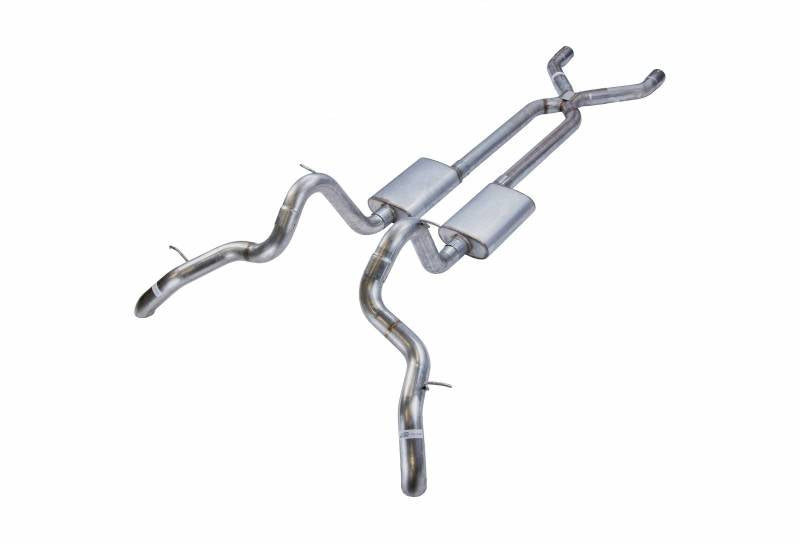 Pypes Performance Exhaust SGF15 Crossmember Back w/X-Pipe Exhaust System 70-81 Camaro/Firebird Split Rear Dual Exit Hardware/4.5 in Black Tips Included Black Finish 409 Stainless Steel Pypes Exhaust - Truck Part Superstore