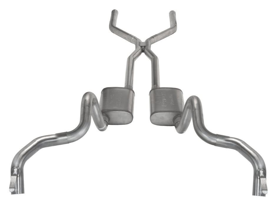 Pypes Performance Exhaust SGF43T Crossmember Back w/H-Pipe Exhaust System 70-74 F-Body Split Rear Dual Quarter Exit 3in Intermediate And Tail Pipe Turbo  Pro Mufflers/Hardware Incl Tip Not Incl Polished 304 Stainless Pypes Exhaust - Truck Part Superstore
