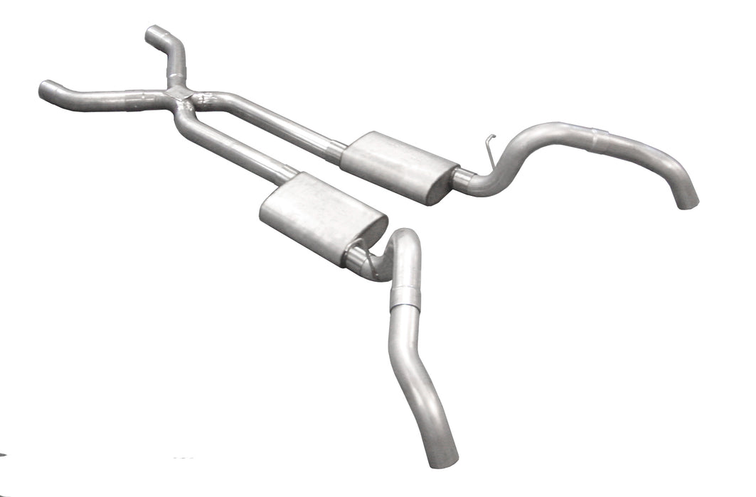 Pypes Performance Exhaust SGF63R Crossmember Back w/X-Pipe Exhaust System 67-69 Split Rear Dual Exit 3 in Intermediate And Tail Pipe Race Pro Mufflers/Hardware Incl Tip Not Incl Natural 409 Stainless Steel Pypes Exhaust - Truck Part Superstore
