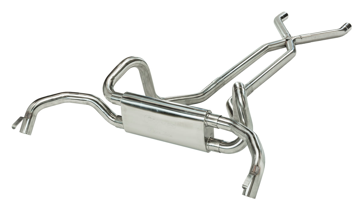 Pypes Performance Exhaust SGF70S Crossflow System w/X-Pipe Exhaust System 67-74 Split Rear Dual Exit 2.5 in Intermediate And Tail Pipe Race Pro Mufflers/Hardware Incl Tip Not Incl Polished 409 Stainless Steel Pypes Exhaust - Truck Part Superstore