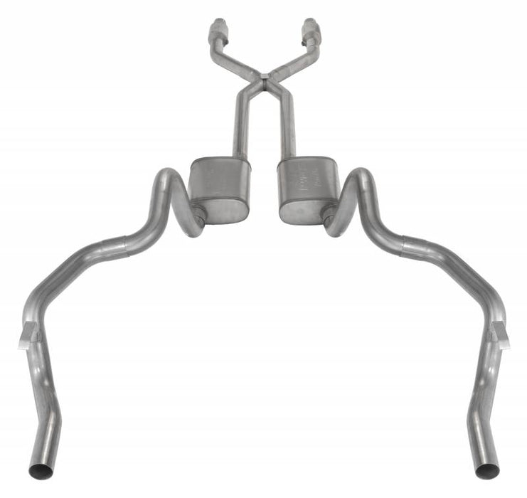Pypes Performance Exhaust SGF911TE Crossmember Back w/X-Pipe Exhaust System 75-81 F-Body Split Rear Dual Exit 2.5 in Intermediate And Tail Pipe Turbo Pro Mufflers/Hardware Incl Catalytic Converter Incl Pypes Exhaust - Truck Part Superstore