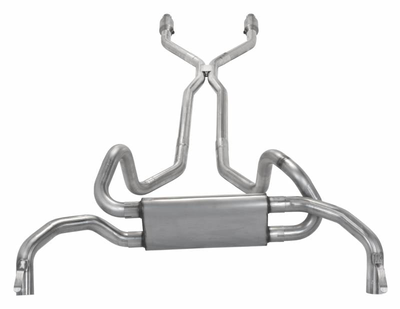 Pypes Performance Exhaust SGF940E Crossflow System w/H-Pipe Exhaust System 75-81 Split Rear Dual Exit 2.5 in Intermediate And Tail Pipe Race Pro Mufflers/Hardware Incl Tip Not Incl Natural 409 Stainless Steel Catalytic Converter Incl Pypes Exhaust - Truck Part Superstore