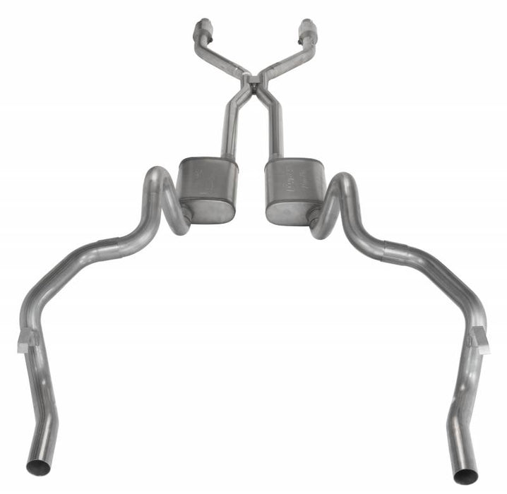 Pypes Performance Exhaust SGF941TE Crossmember Back w/H-Pipe Exhaust System 75-81 F-Body Split Rear Dual Exit 2.5 in Intermediate And Tail Pipe Turbo Pro Mufflers/Hardware Incl Catalytic Converter Incl Pypes Exhaust - Truck Part Superstore