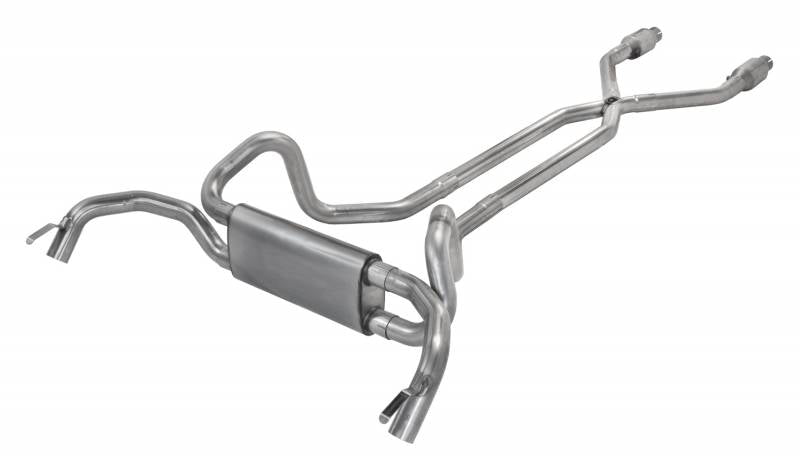 Pypes Performance Exhaust SGF970E Crossflow System w/X-Pipe Exhaust System 75-81 Split Rear Dual Exit 2.5 in Intermediate And Tail Pipe Race Pro Mufflers/Hardware Incl Tip Not Incl Natural 409 Stainless Steel Catalytic Converter Incl Pypes Exhaust - Truck Part Superstore