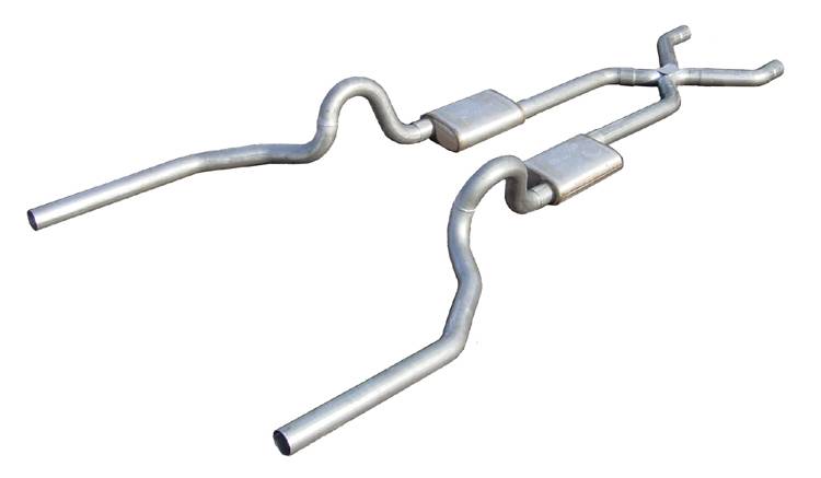 Pypes Performance Exhaust SGG13 Crossmember Back w/X-Pipe Exhaust System 78-88 GM G-Body SS Split Rear Dual Exit 3 in Intermediate Pipe And Tailpipe Hardware Incl Muffler And Tip Not Incl Natural Stainless Steel Pypes Exhaust - Truck Part Superstore