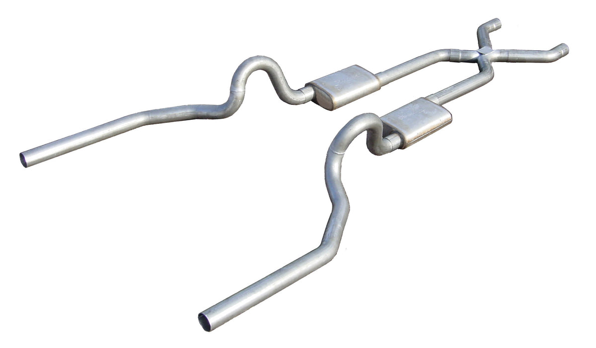 Pypes Performance Exhaust SGG13R Crossmember Back w/X-Pipe Exhaust System 78-88 GM G-Body SS Split Rear Dual Exit 3 in Intermediate Pipe And Tailpipe Race Pro Mufflers/Hardware Incl Tip Not Incl Natural Stainless Steel Pypes Exhaust - Truck Part Superstore