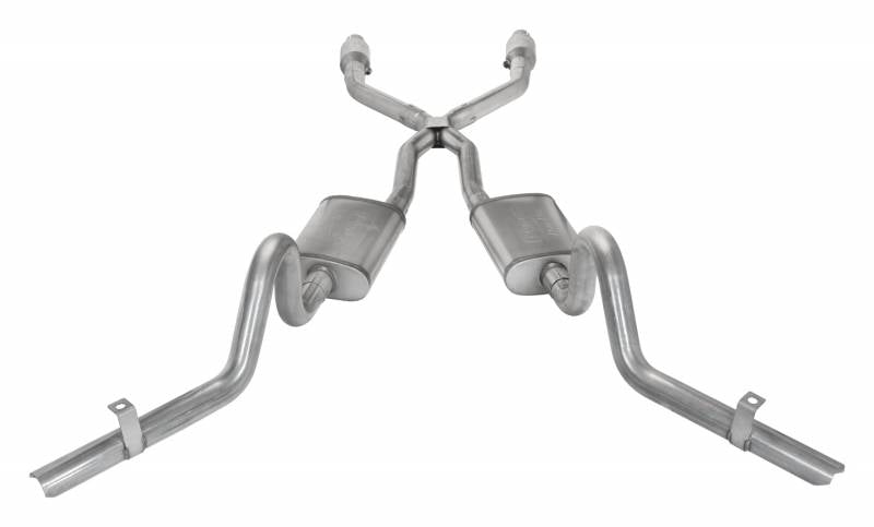 Pypes Performance Exhaust SGG910TE Crossmember Back w/X-Pipe Exhaust System 78-88 GM G-Body Split Rear Dual Exit 2.5 in Intermediate And Tail Pipe Turbo Pro Mufflers/Hardware Incl Tip Not Incl Natural 409 Stainless Steel Catalytic Converter Incl Pype - Truck Part Superstore