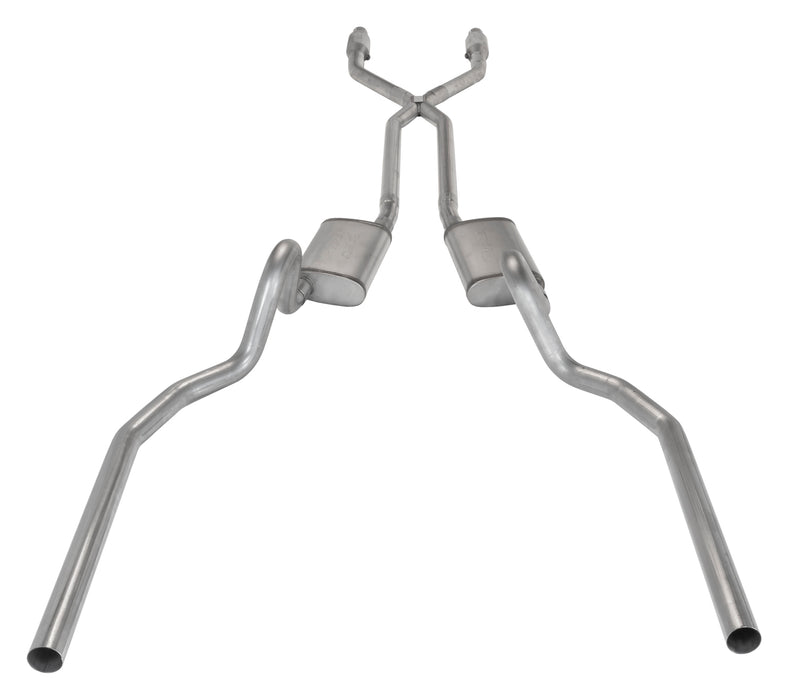 Pypes Performance Exhaust SGG922TE Crossmember Back w/X-Pipe Exhaust System 78-88 El Camino SS Split Rear Dual Exit 2.5 in Intermediate And Stainless Steel Tail Pipe Turbo Pro Muffler/Hardware Incl Tip Not Incl Catalytic Converter Incl Pypes Exhaust - Truck Part Superstore
